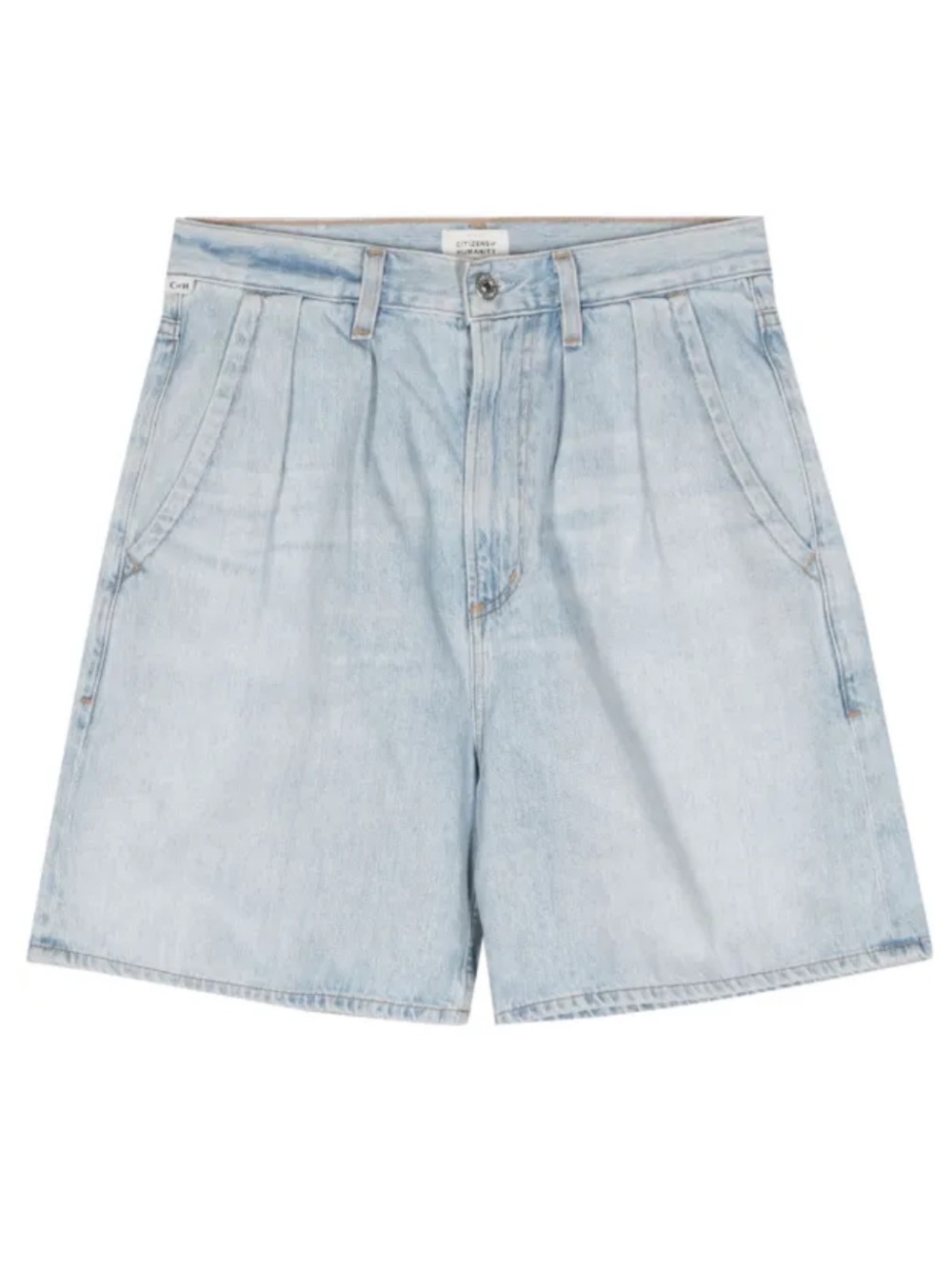 Citizens of Humanity Maritzy Light Wash Pleated Denim Trouser Shorts - Picture 4 of 9